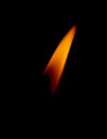 Tiny fire flame on black photo