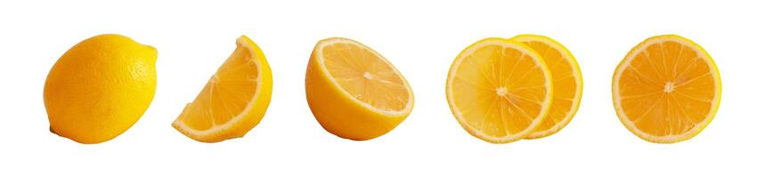 set of lemon isolated element photo