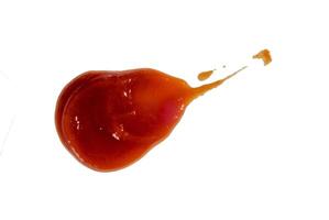 Soy sauce splash on white photo