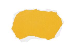 Yellow paper torn element isolated photo