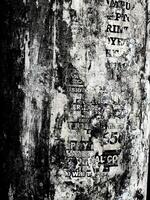 Broken poster on the wall for background photo