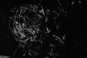 broken glass texture. shattered glass shards. photo