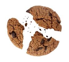Broken cookies with crumbs photo