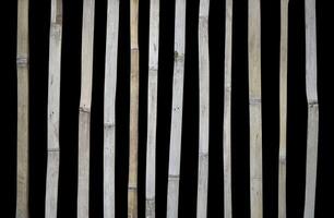 Bamboo fence isolated on black photo