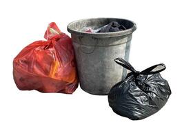The garbage bag isolated on white photo