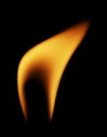 Small fire flame on black photo