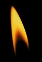 Small fire flame on black photo