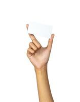hand holding business card mockup photo