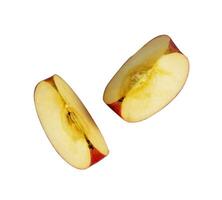 red apple slice on white background photo