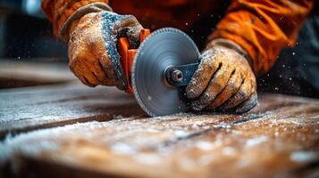 Skilled craftsman shaping metal in workshop using precision tools during daylight hours photo