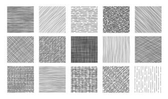 Line crosshatch patterns and cross hatch textures vector