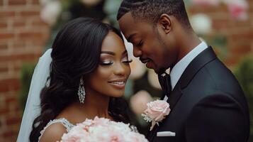Couple exchanging wedding rings in intimate ceremony setting photo