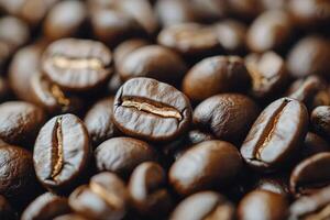 Coffee beans stacked in an artistic arrangement for a creative display photo