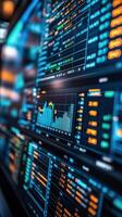 Visual representation of data trends in a digital financial market analysis environment photo