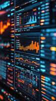 Visual representation of data trends in a digital financial market analysis environment photo
