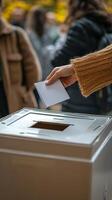 Voting process in a public space during election season in the afternoon photo