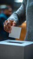 Voting process in a public space during election season in the afternoon photo