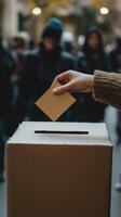 Voting process in a public space during election season in the afternoon photo