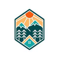 Modern hexagonal outdoor logo vector