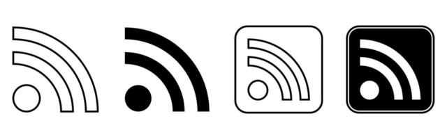 web feed or news feed icon set vector