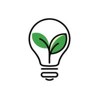 Eco Friendly Lightbulb Concept design with green leaf vector