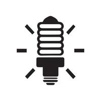 Simple Black and White Illustration of an Energy Efficient Lightbulb vector