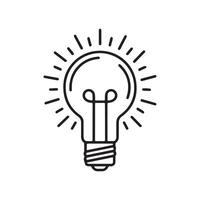 Simple Black Line Drawing of an Idea bulb vector