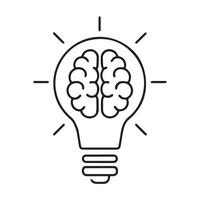 Premium bulb icon design with brain icon vector