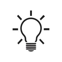 Simple Black Line Drawing of unique bulb icon vector