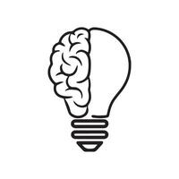 Simple Black Line Drawing bulb icon design. vector