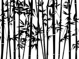 Black Bamboo Trees and tree isolate wallpaper style. vector