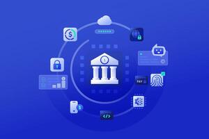 Digital Financial Banking Service Future of Fintech AI is Transforming background vector