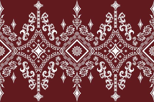 embroidery patterns design on red background