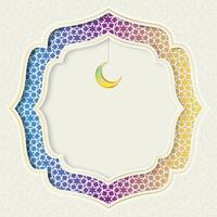 Ramadan kareem background with geometric pattern and crescent moon. Islamic backgrounds for posters, banners, greeting cards and more. Simple and luxury feeling. vector