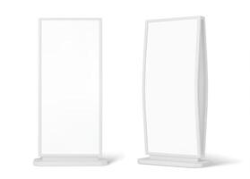 Realistic curved billboard stand display mockup vector