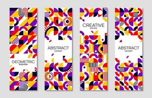 Business vertical banners with geometric pattern vector
