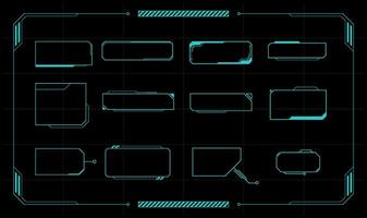 Sci-fi futuristic hud dashboard display virtual reality technology screen. Futuristic User Interface set. Statistics, data information infographic. vector