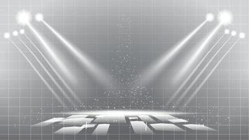 Abstract technology white gray background Hi-tech communication podium concept, technology, digital business, innovation, science fiction scene illustration with copy-space. vector
