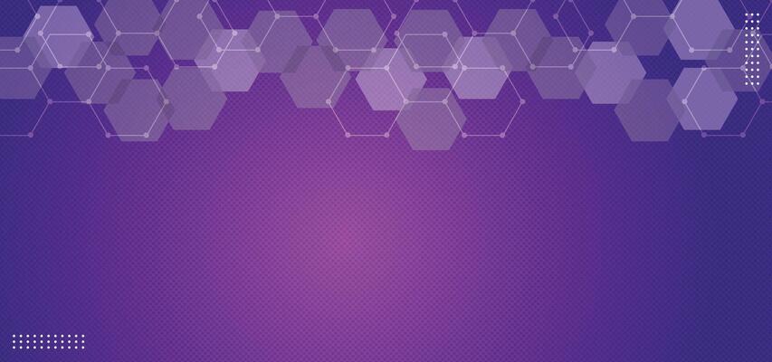 Modern gradient purple and gray hexagon geometric pattern background