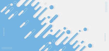 Modern geometric design with blue rounded lines and dots vector