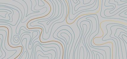 Gold and green line contour map on gray background vector