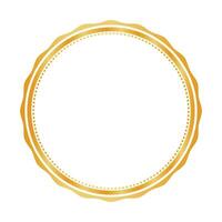Gold wavy circular border with dotted pattern. illustration vector