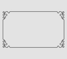 Simple horizontal rounded line pattern frame border vector