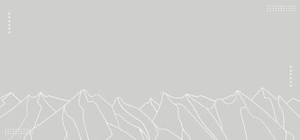 Mountains white line art on gray background vector