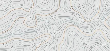 Luxury gold and green line contour map on gray background vector