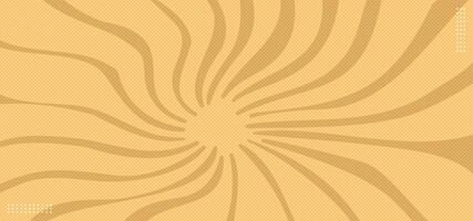 Yellow comic halftone background with swirl pattern background vector