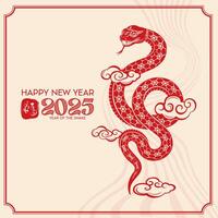 Chinese new year 2025 year of the Snake. Red Snake illustrations, vertical design, cards, banners. Red traditional Chinese designs with snakes vector