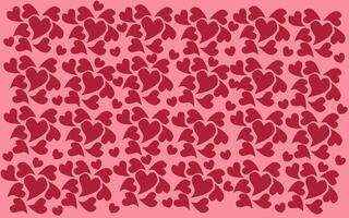 Pink background filled with dark red hearts of different sizes ideal for Valentines Day vector