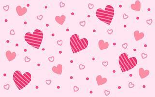 Pink hearts and dots create a charming background pattern suitable for Valentines Day designs, vector