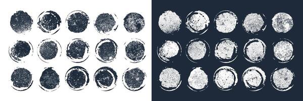 Grungy Distressed dirty Circles Set, Grunge curved ray textures distress texture Set, overlay texture banner collection, Grunge collection, Different types of texture stamps vector